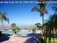 Grosse titten, Schwarz, Paar, Frau, Hd, Im freien, Pool, Pornostars