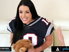 Horny Babe Seeks Her Sports Fan Wife Angela White's Attention During Final Football Game
