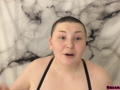 All Natural Babe Films Head Shave For First Time - Big tits