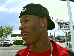Real black tattooed thug fucked in public by white top on the street