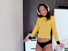 Sarah Lace getting torn up from behind so hard making her scream until she cums on the boys pecker