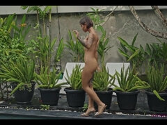 Erotisch, Frau, Masturbation, Dürr, Erotischer film, Sich ausziehen, Scherzbold, Titten
