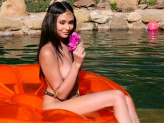 Dream girl Ariana Marie rubbing her pussy in the pond