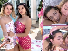 Stunning teens Allie Addison and Iris Ivy love dick-sucking so much