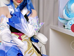 Азиатки, Большие сиськи, Мастурбация, Сиськи