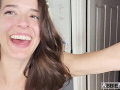 Beautiful doggy style fuck with a brunette girlfriend Abbie Maley