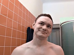 Leie, Arsch, Bad, Europäisch, Schwul, Pov, Dusche, Tätowierung