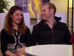 Swingers having party outdoors in reality show