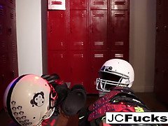 Football Fanatic Lesbians fuck in the locker room!