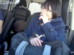 Asiatique, Sucer une bite, Voiture, Tir de sperme, Japonaise, Chatte, Adolescente, Pute