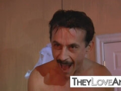 アナル, お尻, デカパイ, 汚れた　, 淫乱熟女, 母, 自然山雀, 三人