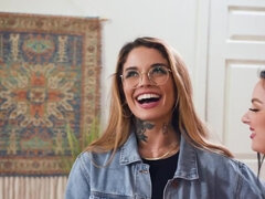 茶髪の, レズビアン, オナニー, ペニスバンド, ティーン, おもちゃ