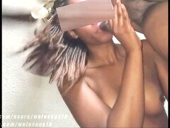 Hot ebony babe enjoys cowgirl creampie while riding with a tight pussy and big booty