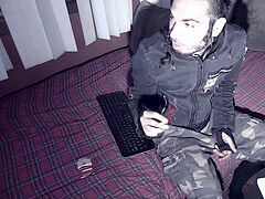 punk Rock Webcam Show # 2: guy self cumload munching