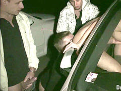 Mamada, Coche, Grupo, Orgía, Pequeña, Público, Coño, Adolescente