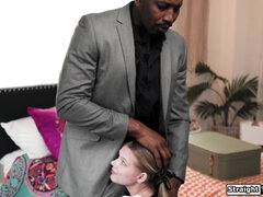 Teen stepdaughter seduces black stepdad