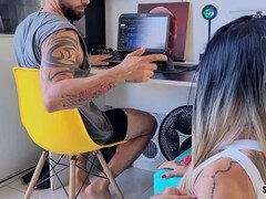 Blowjob, Brazil, Cum in mouth, Homemade, Office, Seduced, Toys