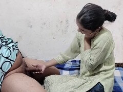 Young Indian girl Kajolbabs explores her desires with her aunty and stepbrother