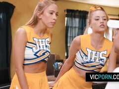 Teen Cheerleaders Kyler Quinn and Khloe Kapri Fucked by Coach
