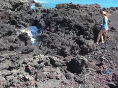 Playa, Bikini, Morena, Penetracion con dedos, Desnudo, Pov, Coño, Afeitado