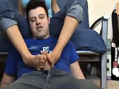 Horny footjob