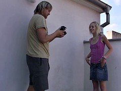 Blonde gf cheating riding old big cock