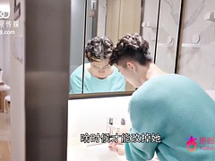 素人, デカパイ, フェラチオ, 中国人, イく瞬間, 彼女, 三人, オッパイの