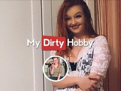 Grosser schwanz, Grosse titten, Blasen, Deutsch, Pov, Rotschopf, Reiten, Strümpfe