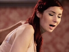 Sexy Czech redhead gets her cunt drilled on the pool table