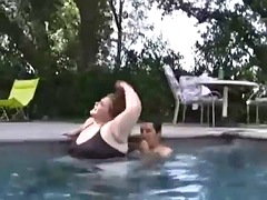 Curvy nurse and bbw Nicole smashing the pool 3