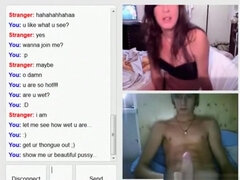 Brunette, Female, Masturbation, Orgasm, Shaved, Solo, Teen, Webcam