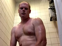 Redhead stud WRANKS in the SHOWER Looking at you!