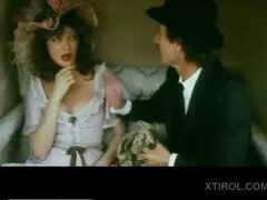 German classic sex doll cunt licked up skirt in a vintage carriage