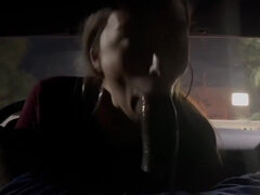 素人, 美人, ブロンド, フェラチオ, 車, イマラチオ, 手コキする, 異人種間