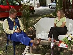 Busty German gets her ass fucked by a hard rod