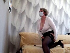 Beso negro, Culo grande, Cornudo, Masturbación, Maduro, Afeitado, Solo, Medias largas