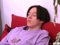 Cute emo boy jerks his teen cock