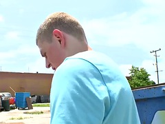 Dirty black stud seduced and fucked outdoors in anal hole