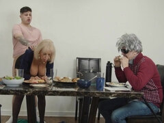 Mature blonde Anneke Van Buren gets her big tits and ass pounded in uncensored homemade video