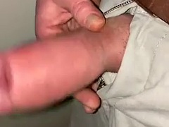 Huge cock pumped foreskin jerk off