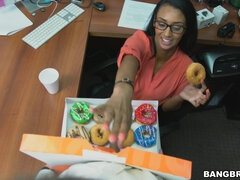 Arianna Knight's boss offering her dick in a box breakfast treats