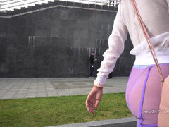 Zichtbare schaamlippen, Flashing, Buiten, Openbaar