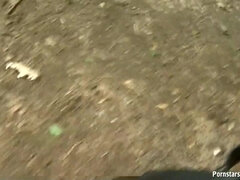 デカ尻, デカパイ, フェラチオ, 彼女, ハードコア, 自然山雀, アウトドア, ポルノスター