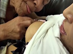 叔母, デカパイ, フェラチオ, 中出し, 日本人, なめる, オッパイの, 妻