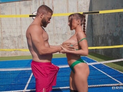 美女, デカ尻, デカチン, フェラチオ, 巨乳な, なめる, オッパイの, 濡れ