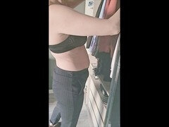 Brunette hot, fucking pussy, office