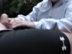 素人, 手コキする, アウトドア, 公共