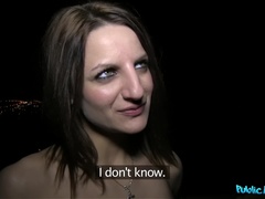 Public Agent (FakeHub): Stranger Helps Cold Brunette Babe Warm Up Against His Dick