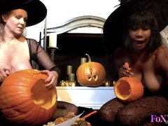 FoxxedUp - Julia Ann Topless Pumpkin Carving With My MI - julia ann