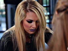 Dahlia leans in to kiss Samantha passionately and explain the sex magic